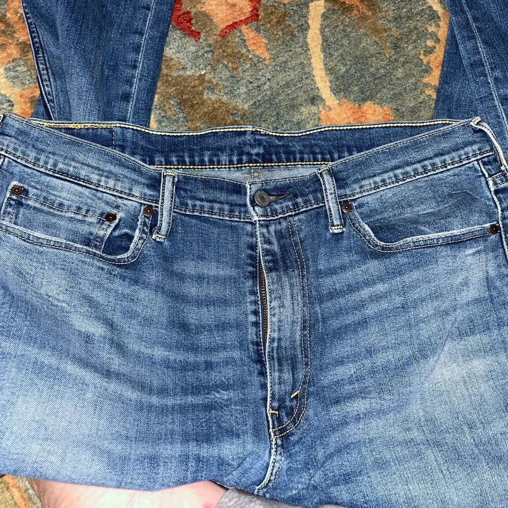 Levi's 36 x 32 Men's 513 Denim Relaxed Fit Straight Jeans - Blue